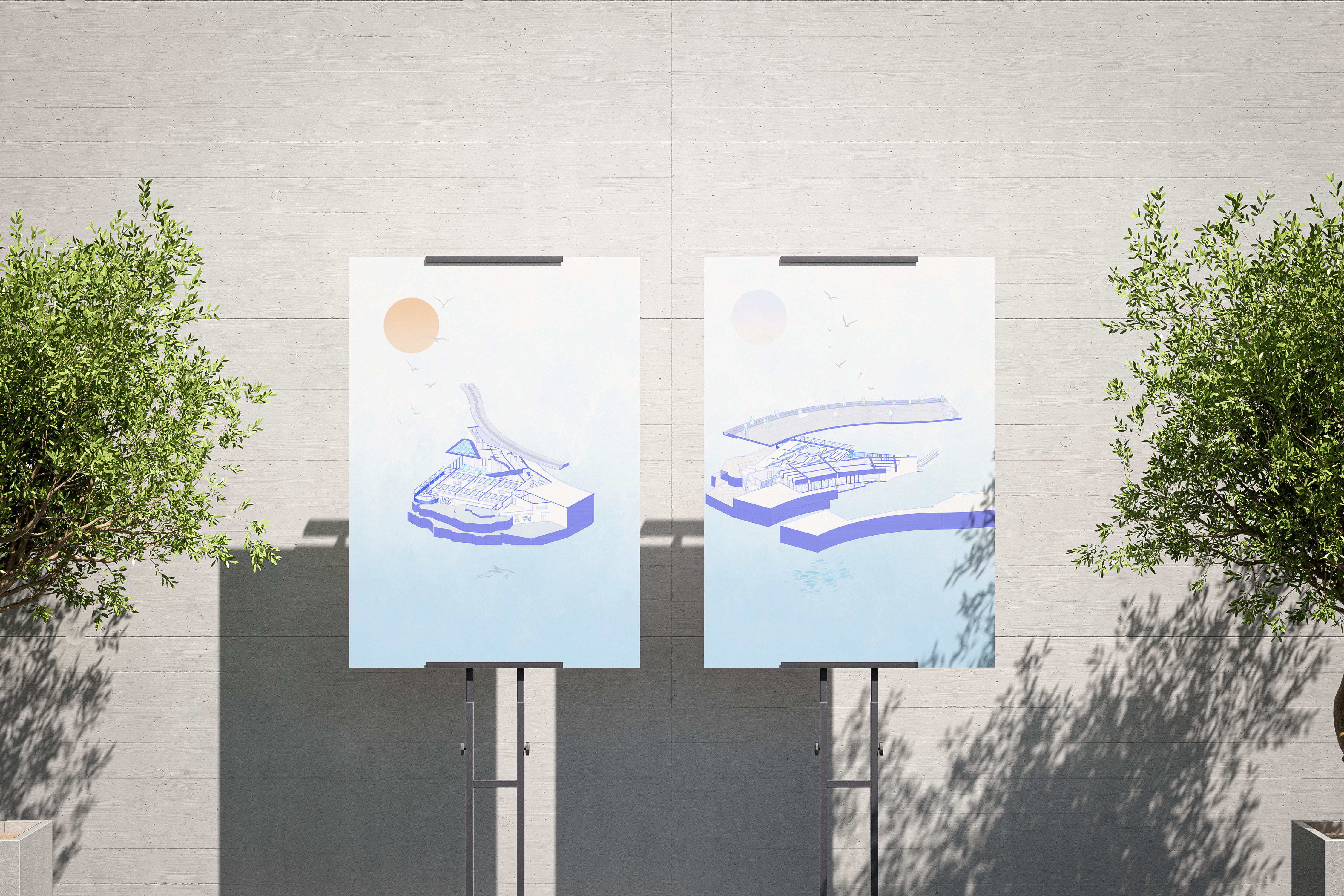 Axonométries soleil lune