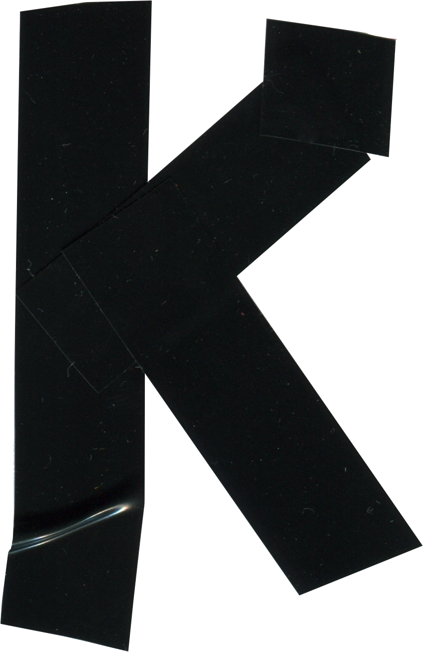 Duct Tape Alphabet K